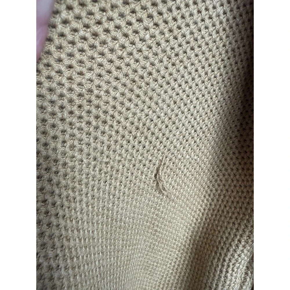 J.Crew XL Cotton Honeycomb Knit Half-Zip Heather Acorn Pullover Long Sleeve
